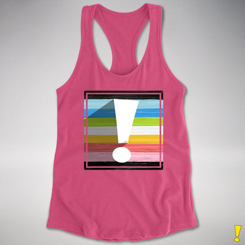 Queer Pride Flag Exclamation Point Racerback Tank